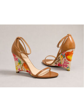 Christian Dior John Galliano SS2005 Floral Wedge Sandals EU39.5 US9.5 with Box